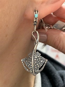 *Серьги Хвостокол Голубой Фианит арт. 1746С-177 вес 10 г - фото 201206 *Серьги Хвостокол Голубой Фианит арт. 1746С-177 вес 10 г - фото 201206