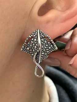 *Серьги Хвостокол Голубой Фианит арт. 1746С-177 вес 10 г - фото 201207 *Серьги Хвостокол Голубой Фианит арт. 1746С-177 вес 10 г - фото 201207