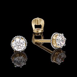 *Пусеты Белый Фианит цв  Лимонное, Белое арт. 02-4307-00-501-1121-38-435 (вес 1,66 г) - фото 20122