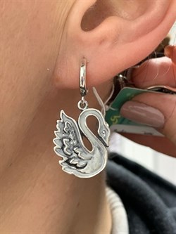 *Серьги Лебеди Эмаль арт. 1757С-334 вес 8 г - фото 201279 *Серьги Лебеди Эмаль арт. 1757С-334 вес 8 г - фото 201279