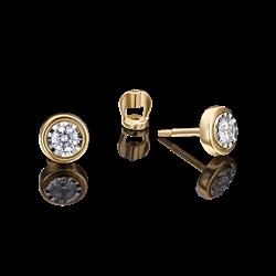 *Пусеты Белый Фианит цв  Лимонное, Белое арт. 02-4303-00-501-1121-38-350 (вес 1,9 г) - фото 20127