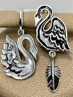 *Серьги Лебеди Эмаль арт. 1757С-334 вес 8 г - фото 201281 *Серьги Лебеди Эмаль арт. 1757С-334 вес 8 г - фото 201281