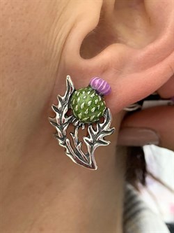 *Серьги Чертополох б/к Эмаль арт. 1764С-267 вес 7,3 г - фото 201325 *Серьги Чертополох б/к Эмаль арт. 1764С-267 вес 7,3 г - фото 201325