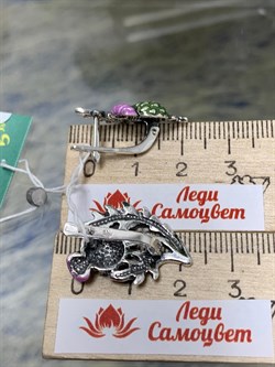 *Серьги Чертополох б/к Эмаль арт. 1764С-267 вес 7,3 г - фото 201330 *Серьги Чертополох б/к Эмаль арт. 1764С-267 вес 7,3 г - фото 201330