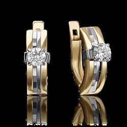 *Серьги Белый Фианит цв  Лимонное, Белое арт. 02-4294-00-501-1121-38-540 (вес 3,93 г) - фото 20133