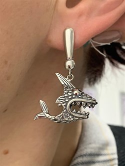 *Серьги Вопрос- ответ арт. 1772С-376 вес 16,8 г - фото 201396