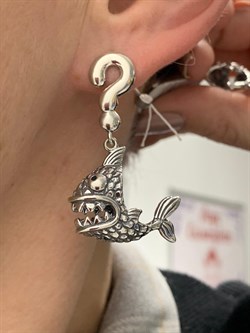 *Серьги Вопрос- ответ арт. 1772С-376 вес 16,8 г - фото 201397