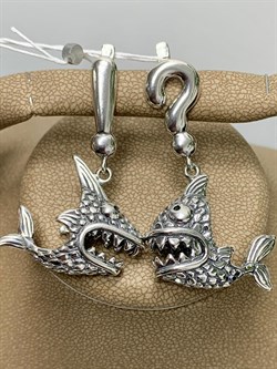 *Серьги Вопрос- ответ арт. 1772С-376 вес 16,8 г - фото 201399