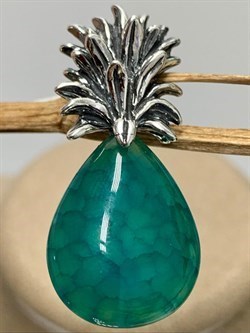 *Подвеска Зеленый Агат Ананас арт. 1777П-549 вес 5,8 г - фото 201452 *Подвеска Зеленый Агат Ананас арт. 1777П-549 вес 5,8 г - фото 201452