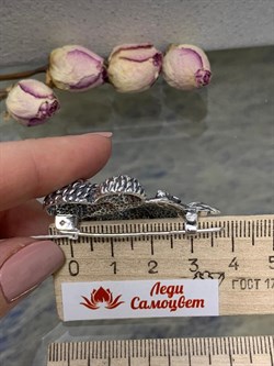 *Брошь Ёжики арт. 1779Б-433 вес 18 г - фото 201469