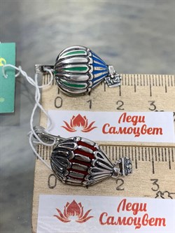 *Серьги Воздушные шары Эмаль арт. 1797С-196 Леди Самоцвет Вес 9,3 г - фото 201544