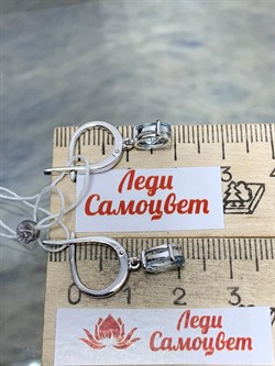 *Серьги Аквамарин цв Белое арт. 21211-232 вес 3,35 г - фото 201746 *Серьги Аквамарин цв Белое арт. 21211-232 вес 3,35 г - фото 201746