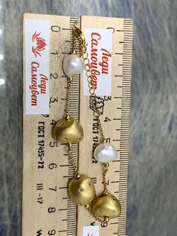 *Браслет р.16,5-19 Жемчуг Фианит Облачка арт. RB-B342-1-X-L-PN-X-W-259 (вес 9,42 г) - фото 201804