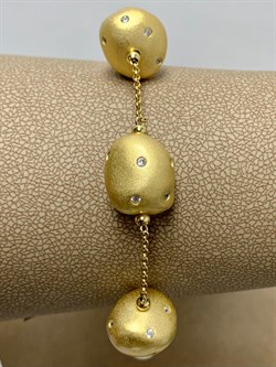 *Браслет р.16,5-19 Жемчуг Фианит Облачка арт. RB-B342-1-X-L-PN-X-W-259 (вес 9,42 г) - фото 201806