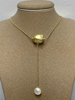 *Колье р.45 Жемчуг Фианит Облачка арт. RB-N00336-X-L-PN-X-W-748 (вес 4,68 г) - фото 201926