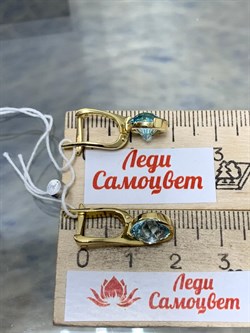 *Серьги Топаз цв Лимонное арт. 20926-499 вес 5,16 г - фото 202030 *Серьги Топаз цв Лимонное арт. 20926-499 вес 5,16 г - фото 202030