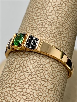 *Кольцо р.18,5 Микс Цаворит Шпинель арт. 01-2426/00ЦВ-06-843 вес 1,73 г - фото 202194