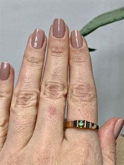 *Кольцо р.18,5 Микс Цаворит Шпинель арт. 01-2426/00ЦВ-06-843 вес 1,73 г - фото 202197