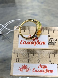 *Кольцо р.17,5 Сапфир цв Лимонное арт. 11218-386 вес 5,61 г - фото 202204 *Кольцо р.17,5 Сапфир цв Лимонное арт. 11218-386 вес 5,61 г - фото 202204