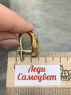 *Серьги Сапфир цв Лимонное арт. 21218-393 вес 7,03 г - фото 202226 *Серьги Сапфир цв Лимонное арт. 21218-393 вес 7,03 г - фото 202226