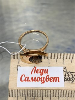 *Кольцо р.18,5 Дымчатый Кварц цв Красное арт. 1142-529 вес 3,83 г - фото 202353