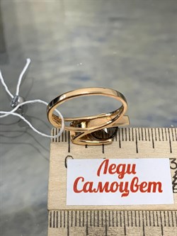 *Кольцо р.18,5 Дымчатый Кварц цв Красное арт. 1142-529 вес 3,83 г - фото 202354