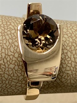 *Кольцо р.18,5 Дымчатый Кварц цв Красное арт. 1142-529 вес 3,83 г - фото 202359