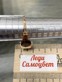 *Кольцо р.18,5 Дымчатый Кварц цв Красное арт. 1142-529 вес 3,83 г - фото 202362