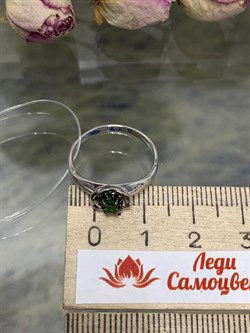 *Кольцо р.17,5 Микс Цаворит Шпинель арт. 01-2431/00ЦВ-17-017 вес 1,88 г - фото 203557