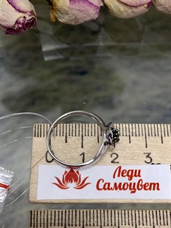 *Кольцо р.17,5 Микс Цаворит Шпинель арт. 01-2431/00ЦВ-17-017 вес 1,88 г - фото 203558