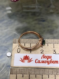 *Кольцо р.17,5 Микс Цаворит Шпинель арт. 01-2425/00ЦВ-06-654 вес 2,07 г - фото 203582