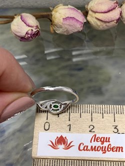 *Кольцо р.17,5 Микс Цаворит Шпинель арт. 01-2423/00ЦВ-17-800 вес 1,42 г - фото 203590