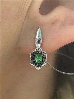 *Серьги Микс Цаворит Шпинель арт. 02-2427/00ЦВ-17-832 вес 2,88 г - фото 203606