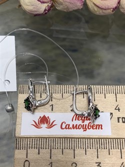 *Серьги Микс Цаворит Шпинель арт. 02-2427/00ЦВ-17-832 вес 2,88 г - фото 203613