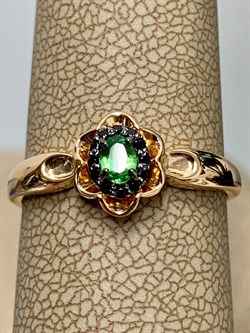 *Кольцо р.17,5 Микс Цаворит Шпинель арт. 01-2427/00ЦВ-06-400 вес 1,9 г - фото 203644