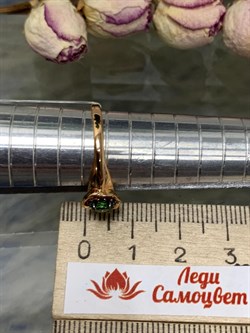 *Кольцо р.18 Микс Цаворит Шпинель арт. 01-2431/00ЦВ-06-477 вес 1,79 г - фото 203675