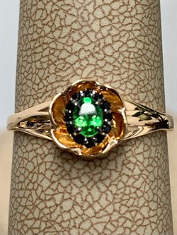 *Кольцо р.18 Микс Цаворит Шпинель арт. 01-2431/00ЦВ-06-477 вес 1,79 г - фото 203676