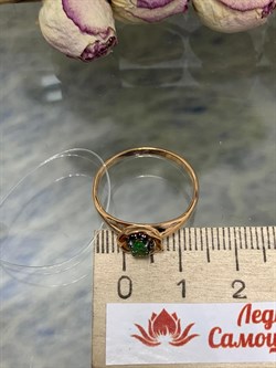 *Кольцо р.18 Микс Цаворит Шпинель арт. 01-2431/00ЦВ-06-477 вес 1,79 г - фото 203682