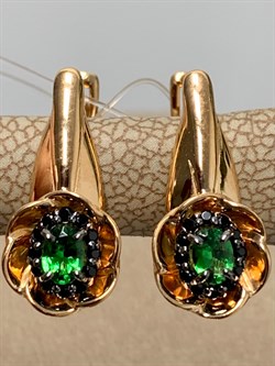 *Серьги Микс Цаворит Шпинель арт. 02-2431/00ЦВ-06-489 вес 3,06 г - фото 203687