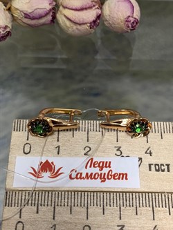 *Серьги Микс Цаворит Шпинель арт. 02-2431/00ЦВ-06-489 вес 3,06 г - фото 203692