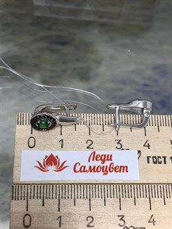 *Серьги Микс Цаворит Шпинель арт. 02-2430/00ЦВ-17-992 вес 2,95 г - фото 203758