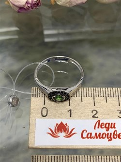 *Кольцо р.19,5 Микс Цаворит Шпинель арт. 01-2430/00ЦВ-17-933 вес 1,92 г - фото 203776