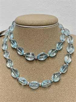 *Бусы р.44 д.6-10 Голубой Топаз арт. 084566-2 - фото 203874 *Бусы р.44 д.6-10 Голубой Топаз арт. 084566-2 - фото 203874