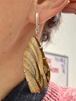 *Серьги Яшма Песочная Абстракция арт. 2-1600-616-132 Вес 22,74 г - фото 206470 *Серьги Яшма Песочная Абстракция арт. 2-1600-616-132 Вес 22,74 г - фото 206470