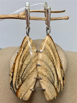 *Серьги Яшма Песочная Абстракция арт. 2-1600-616-132 Вес 22,74 г - фото 206475 *Серьги Яшма Песочная Абстракция арт. 2-1600-616-132 Вес 22,74 г - фото 206475