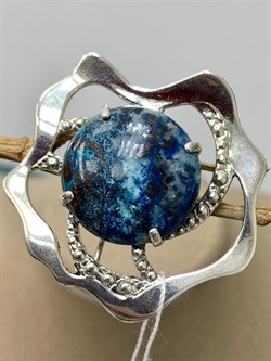 *Брошь Хризоколла Африка арт. 7-1663-185-946 Вес 16,82 г - фото 206490 *Брошь Хризоколла Африка арт. 7-1663-185-946 Вес 16,82 г - фото 206490