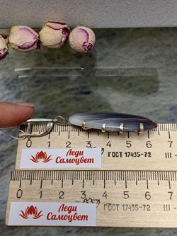 *Серьги Агат Бразильский Абстракция арт. 2-1600-615-149  Вес 20,41 г - фото 206821