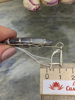 *Серьги Агат Бразильский Абстракция арт. 2-1600-615-149  Вес 20,41 г - фото 206823