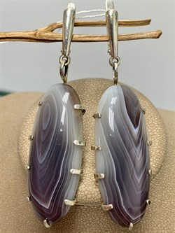 *Серьги Агат Бразильский Абстракция арт. 2-1600-615-149  Вес 20,41 г - фото 206824