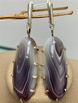 *Серьги Агат Бразильский Абстракция арт. 2-1600-615-149  Вес 20,41 г - фото 206825